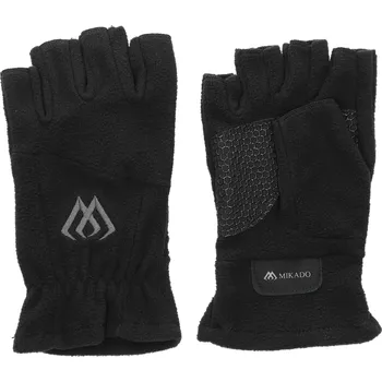 Rukavice Mikado Rukavice Fleece Half Finger Black Velikost M