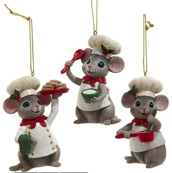 Vánoční dekorace Kurt Adler Vánoční ozdoba myška kuchař 1 kus