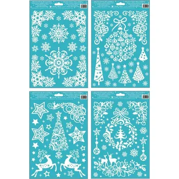 Okenní dekorace Okenní fólie vánoční s glitrem 20x30 cm