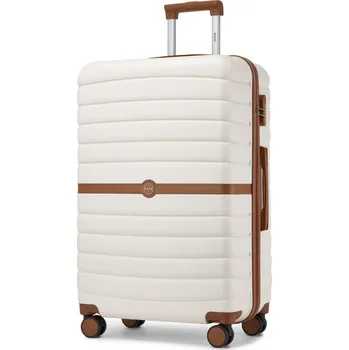 Cestovní kufr ABS+PC s pruhovaným vzorem Kono - 94 L - béžovo-hnědý