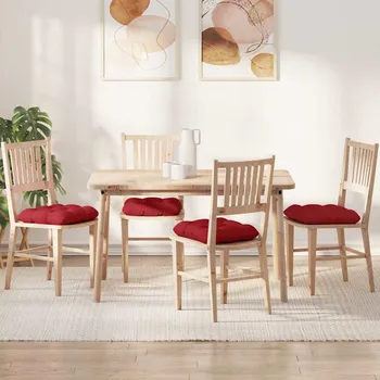 Polštář Polštáře na sedadla 4 pcs Červená 45 x 45 x 12 cm textil