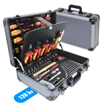 Sada nářadí KS TOOLS Elektrikářská sada nářadí 1/4\"+1/2\" - 128 - dílná