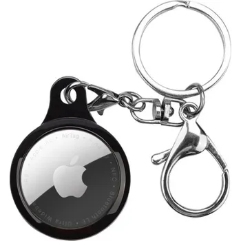 Pouzdro na mobilní telefon Ochranný obal s klíčenkou pro AirTag - černý