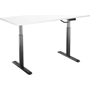 Psací stůl AlzaErgo Table ET2 černý + deska TTE-03 160x80cm bílý laminát