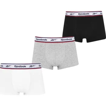 Boxerky Reebok 3 Pack Mens Boxer Shorts Barlow Black/White/Grey L