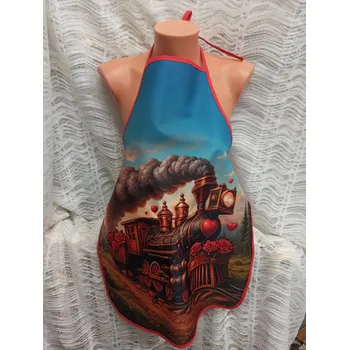 Nákupní taška Zástěra větší z kočárkoviny - 49 x 64 cm - mašinka