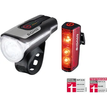 Cyklosvítilna Sada světel SIGMA AURA 80 +LIGHT BRAZE (brzdové světlo)