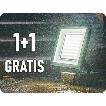 LED reflektor 100W, 8150lm, černý, 1+1 zdarma! Teplá bílá