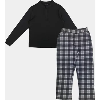 Pánské pyžamo Howick 3 Button Sn54 Charcoal Check XL