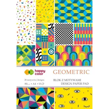 Blok s motivy GEOMETRIC A4 15ls HAPPY COLOR