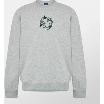 Pánský svetr Jack and Jones Graphic Crew Sweatshirt Lg Gr Mel XS
