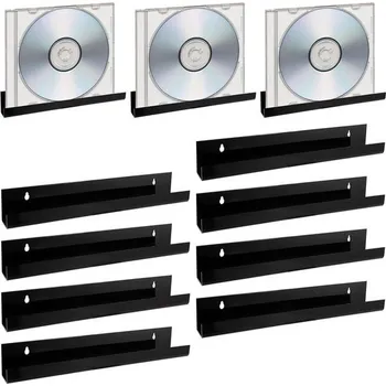 Knihovna CYEER 8 Pack Vinyl Records, 38x4x5CM Vinyl Wall Mount, Vinyl Holder, Record Holder Wall, Record