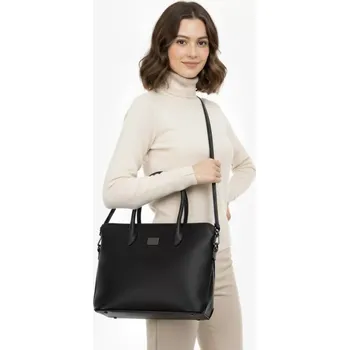Módní doplněk Elegantní černá dámská kabelka Tessra – 3v1 (do ruky, na rameno, crossbody)