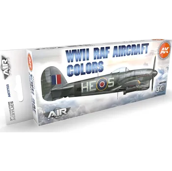 AK Interactive AK Acrylics 3Gen AIRCRAFT SET AK11723 WWII RAF Aircraft Colors SET 3G (8x17ml)