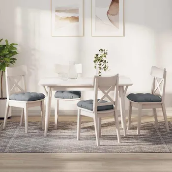 Polštář Polštáře na sedadla 4 pcs Světle šedá 45 x 45 x 12 cm textil