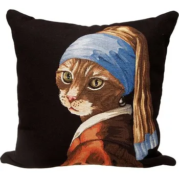 Povlečení Home of Christmas Gobelínový povlak 45 × 45 cm, Kočka s perlou