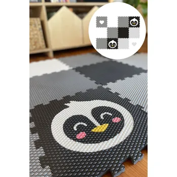 Minideckfloor podlaha 12 dílů - tučňáci, srdíčka 25-12-06