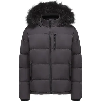 Pánská casual bunda SoulCal 2 Zip Bubble Jacket Mens Charcoal S