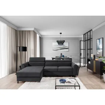 Sedací souprava Rozkládací rohová sedačka MARIANOS tmavě šedá