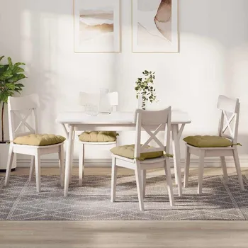 Bytový textil Polštáře na sedadla 4 pcs Šedozelená 40 x 40 x 6 cm