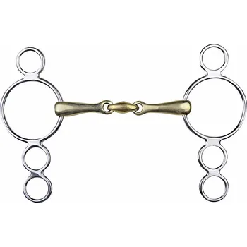 Jezdectví HKM Udidlo sněhulák dvakrát lomené 'Pessoa' HKM, 16 mm, argentan 14,5 cm