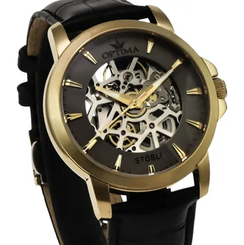 Hodinky Optima Pánské Automatické hodinky Stöbli Skeleton - OSA483SK-GL-2