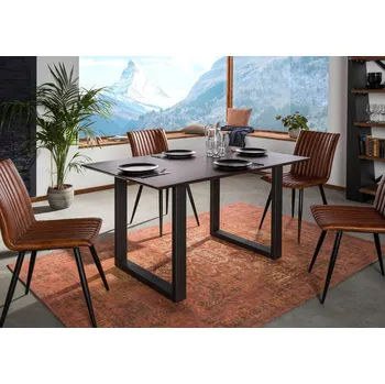 Jídelní stůl SWISS EDGE Jídelní stůl 160x90 cm, hnědá lakovaná, akácie