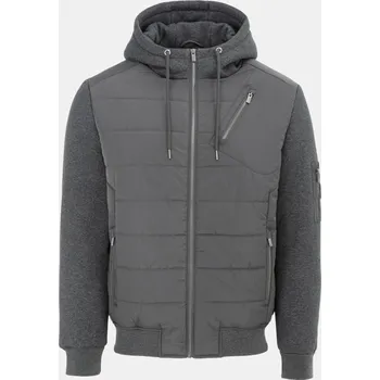 Pánská casual bunda Firetrap Fleece Hybrid Jacket Mens Charcoal XL
