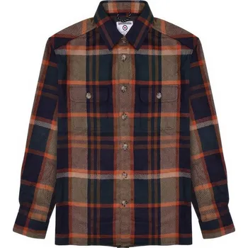 Pánská casual bunda Lambretta Wool Overshirt Brown/Orange Small