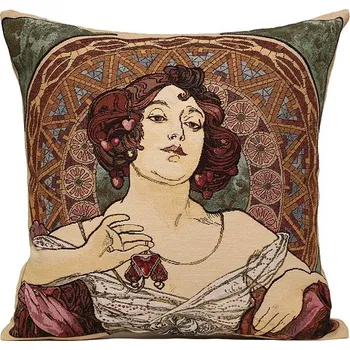 Povlečení Home of Christmas Gobelínový povlak 45 × 45 cm, Ruby, Alfons Mucha