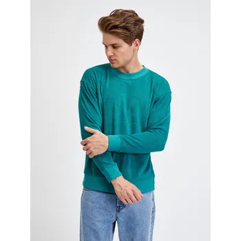 Pánská mikina GAP Froté mikina s french terry - Pánské GAP tyrkysová 2142548