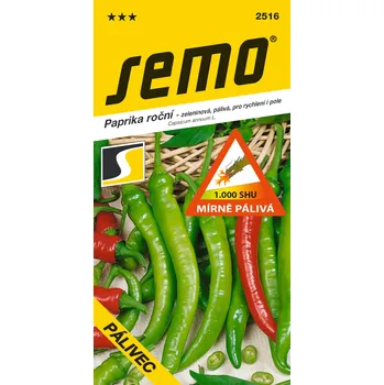 Semeno Semo Semo Paprika pálivá PÁLIVEC - k rychlení i na pole, "kozí roh", mírně pálivá, SHU 1 000