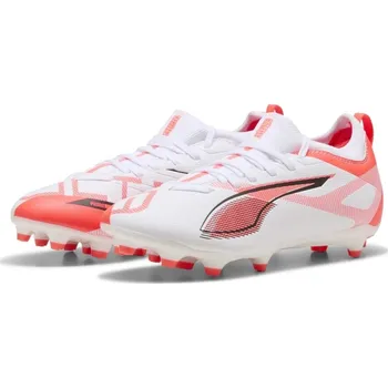 Kopačky Puma Ultra 5 Match Volume Up Firm Ground Football Boots Childrens White/Red 1.5 (34)
