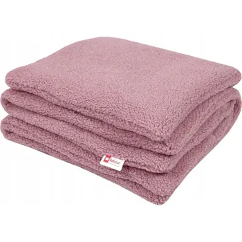 Dětská deka Set polštář a deka do kočárku z bouclé - růžová