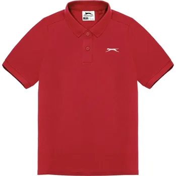 Chlapecké tričko Slazenger Plain Polo Shirt Junior Red 11-12 Years
