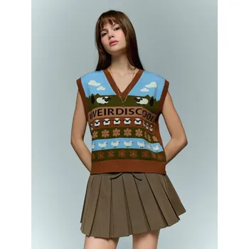 Dámská vesta Svetrová vesta - XS/S - House - vícebarevná - 253GH-MLC