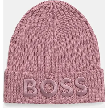 Čepice Vlněná čepice BOSS Lara_hat 50497815 růžová 03X, vel. ONE SIZE