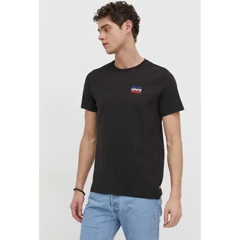 Bavlněné tričko Levi's 2-pack černá barva, s potiskem 79681 99X, vel. S