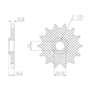 Řetězová sada pro motocykl řetězové kolečko pro sekundární řetězy typu 420, SUNSTAR (14 zubů)