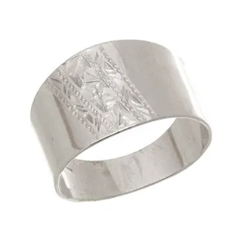 Prsten Dámský široký stříbrný prsten STRP0319F