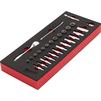 Sada nářadí MILWAUKEE Pěnová vložka s 1/4" nástrčnými klíči a ráčnou 28 ks