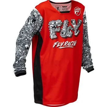 Moto dres Dětský dres KINETIC MUTANT, FLY RACING - USA 2026 (červená, bílá, černá), vel. L