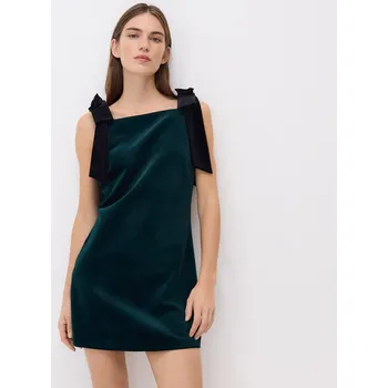 Dámské šaty Reserved - Velurové mini šaty - tmavě zelená - 094GP-79X - 094GP-79X-XXL