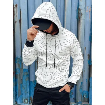 Pánská mikina Pánská mikina s kapucí Dstreet BX5764 - výprodej Barva: Bílá, Velikost: 2XL