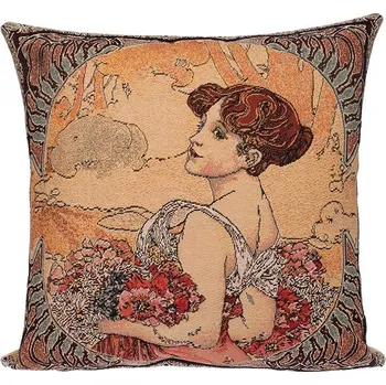 Povlečení Home of Christmas Gobelínový povlak 45 × 45 cm, Léto, Alfons Mucha