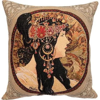 Povlečení Home of Christmas Gobelínový povlak 45 × 45 cm, Donna Orecchini, Alfons Mucha