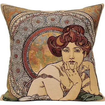 Povlečení Home of Christmas Gobelínový povlak 45 × 45 cm, Topaz, Alfons Mucha