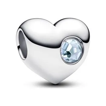 Přívěsek Přívěsek PANDORA Srdce ke gravírování s modrým křišťálem 794161C03