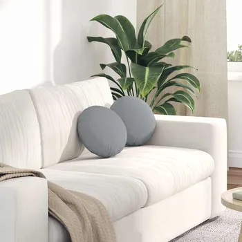 Polštáře na sedadla 2 pcs Světle šedá Ø30 x 13 cm textil