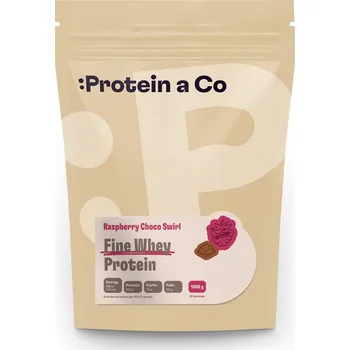 Protein ProteinaCo FINE WHEY – přírodní protein slazený stévií 1 000 g Vyber si z těchto lahodných příchutí: Raspberry choco swirl